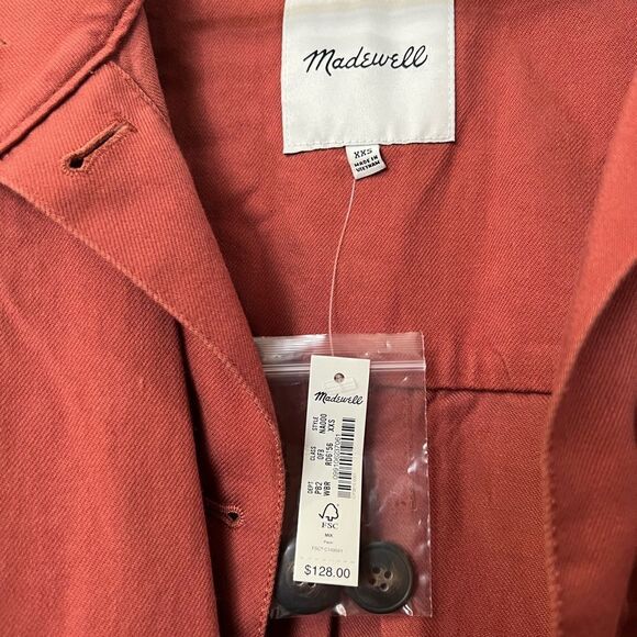 NWT Madwell orange bomber jacket jean size xs women’s fall L344 - Picture 3 of 6